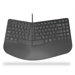 Ergonomic split multimedia keyboard